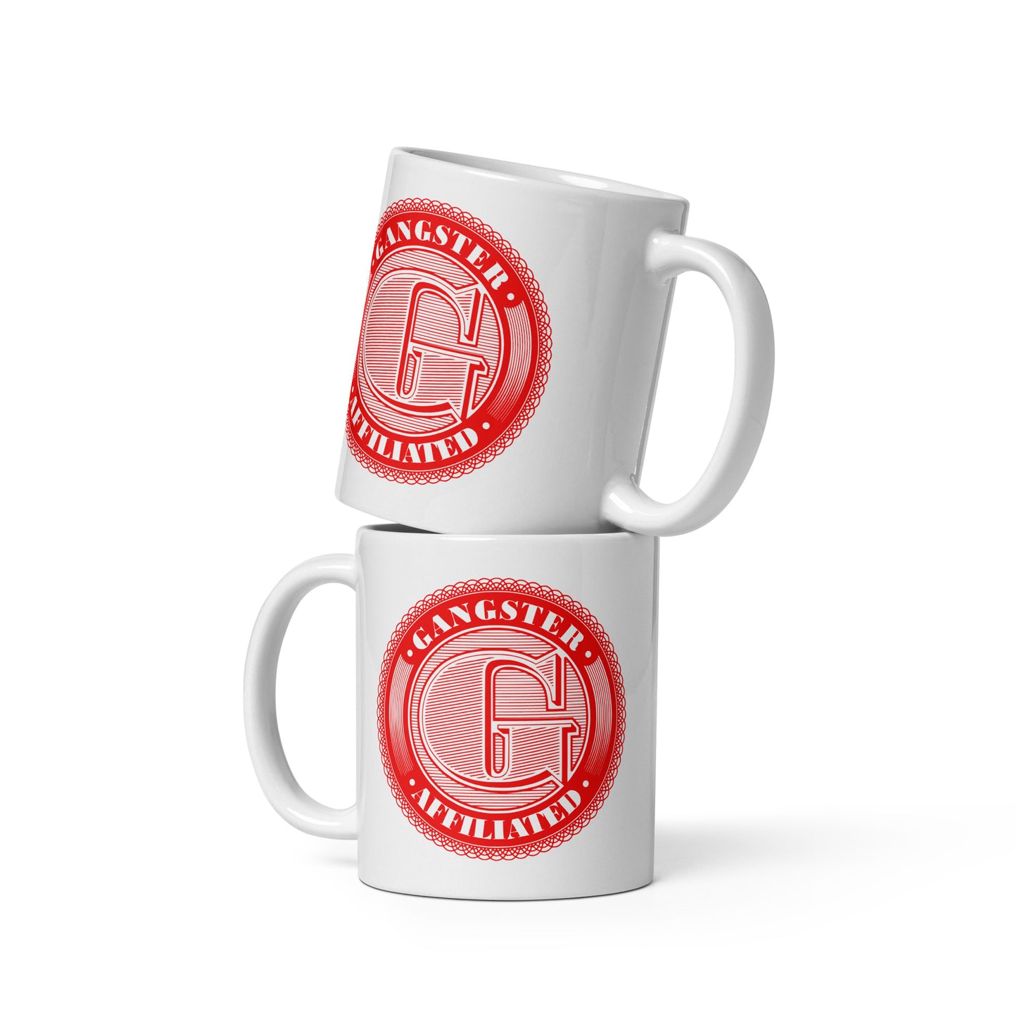 Gangster Affiliated Red Big "G" White Glossy Mug