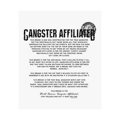 Gangster Affiliated Anthem Poster Matte Poster - Monochrome Home Decor
