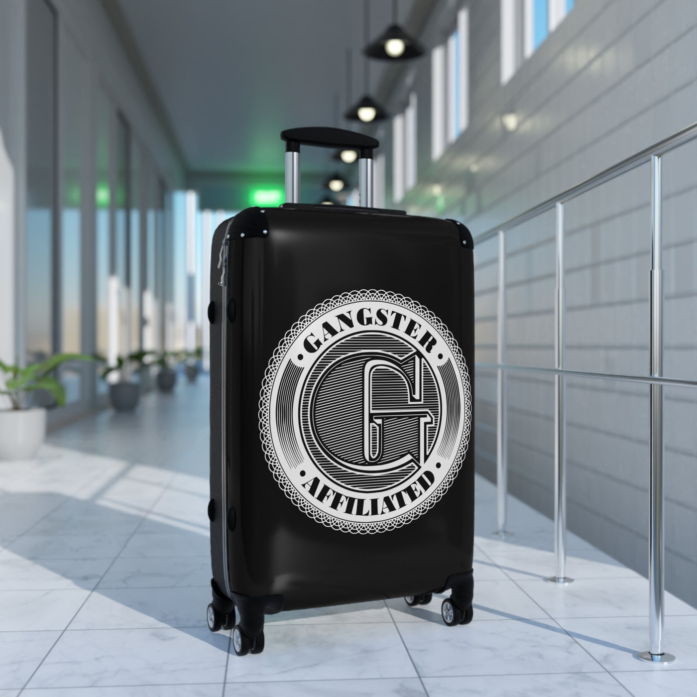Gangster Affiliated Big G Monogram Rolling Suitcase for Travel Enthusiasts
