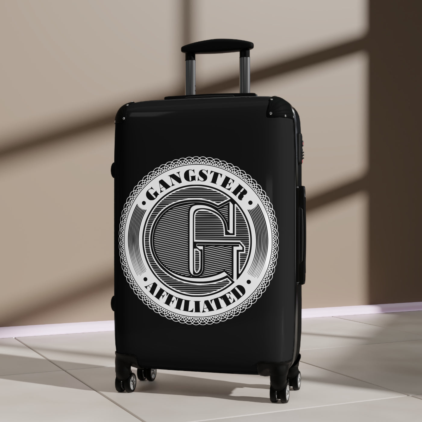 Gangster Affiliated Big G Monogram Rolling Suitcase for Travel Enthusiasts