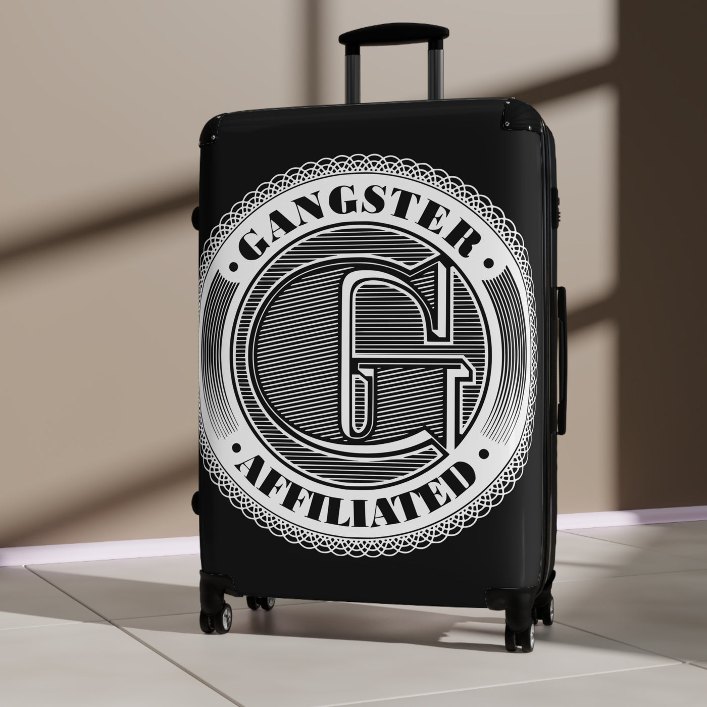 Gangster Affiliated Big G Monogram Rolling Suitcase for Travel Enthusiasts