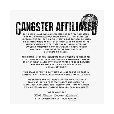 Gangster Affiliated Anthem Poster Matte Poster - Monochrome Home Decor