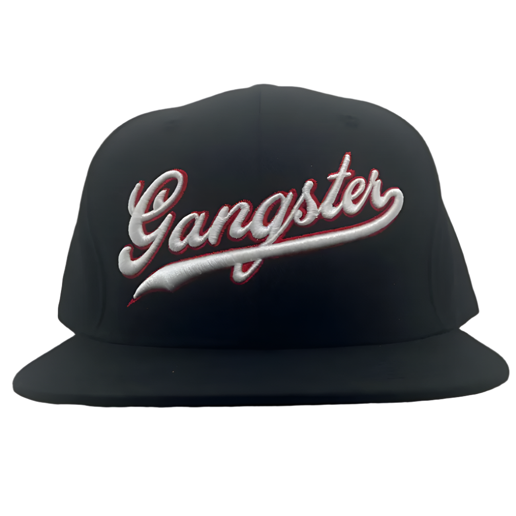 Gangster Affiliated Black/Red "Gangster" Embroidered Script Snapback (Copy)