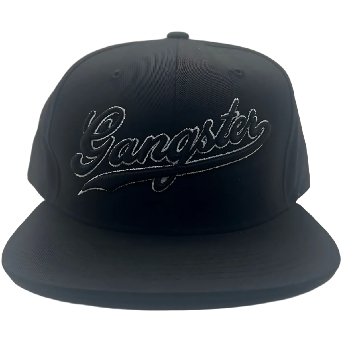 Gangster Affiliated Black/White "Gangster" Embroidered Script Snapback