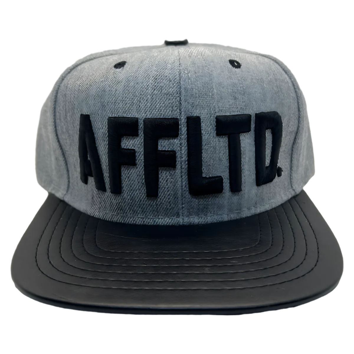 Gangster Affiliated Embroidered Black Gray w/Black  "AFFLTD" Snapback