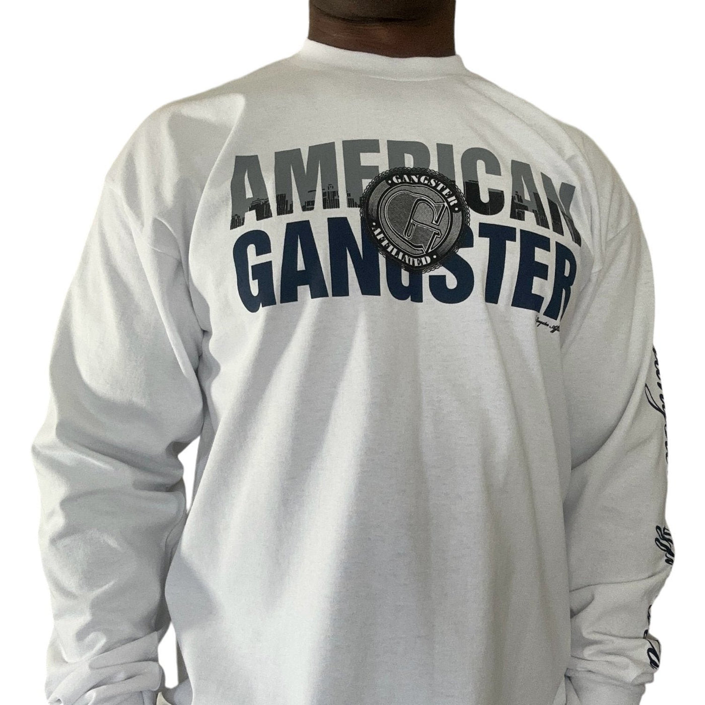 American Gangster By Gangster Affiliated Long Sleeve (white)T-Shirt