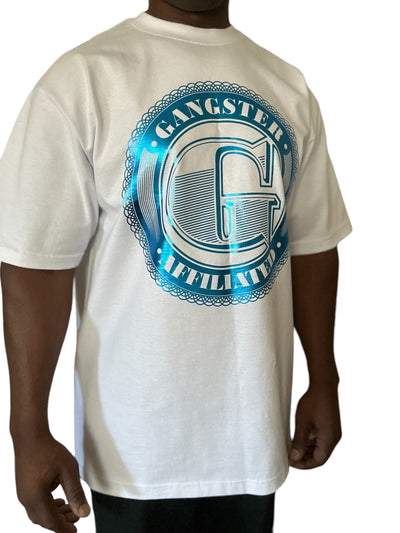 Gangster Affiliated Big "G" Monogram Turquoise Foil T-Shirt