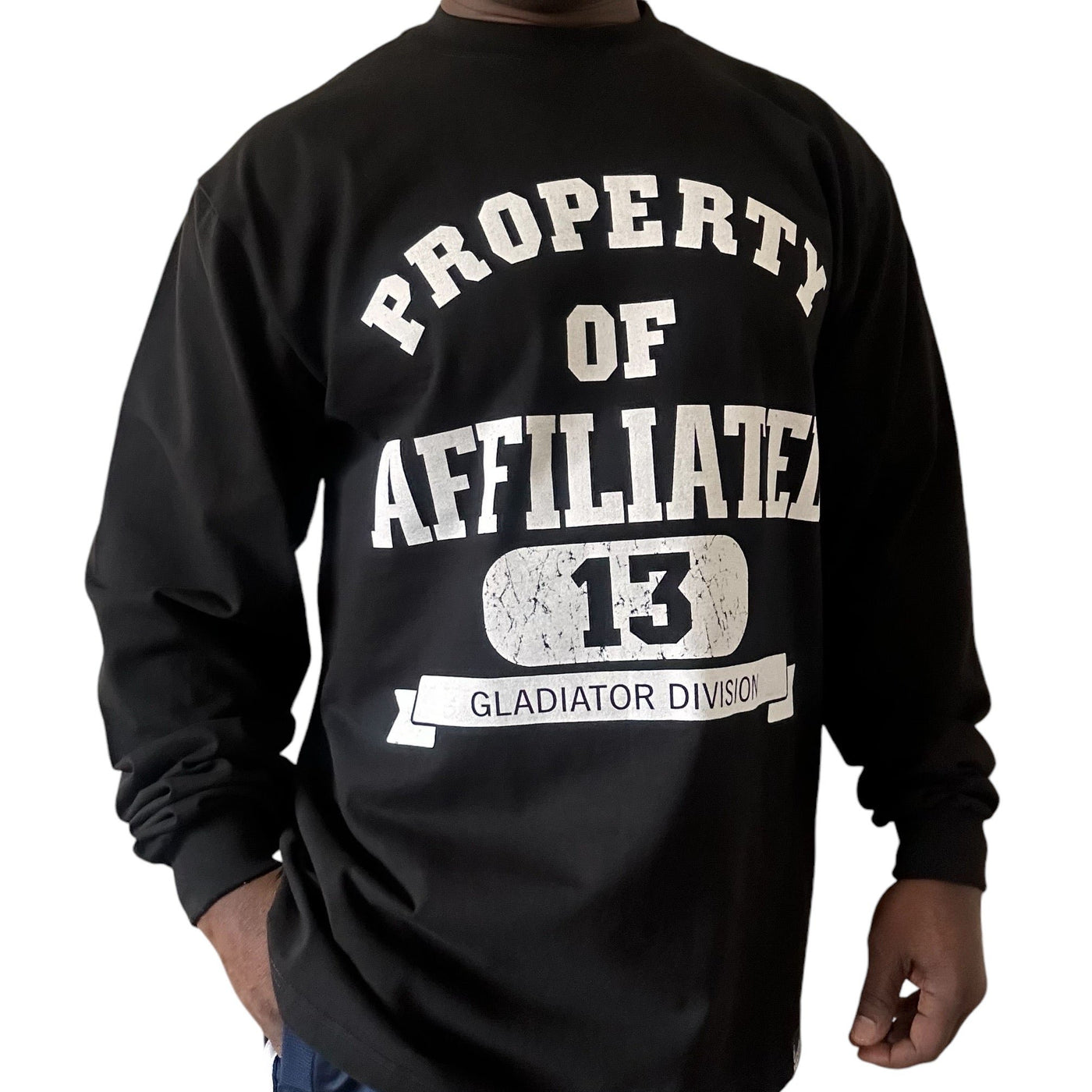 Gangster Affiliated Property of Affiliated Long Sleeve (Black) T-Shirt