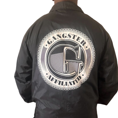 Gangster Affiliated  OG Coach Jacket (Black) With Big "G" Logo Monogram