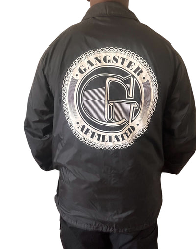 Gangster Affiliated  OG Coach Jacket (Black) With Big "G" Logo Monogram