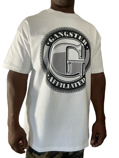 Gangster Affiliated Screen printed Big "G" Black Logo Monogram T-Shirt