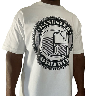 Gangster Affiliated Screen printed Big "G" Black Logo Monogram T-Shirt