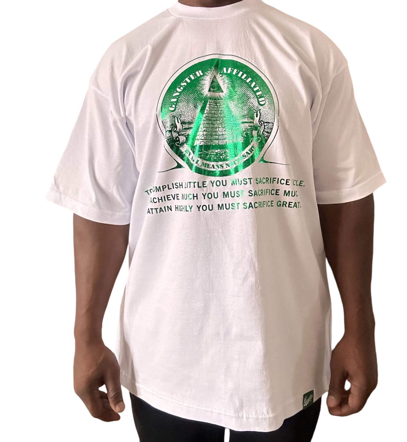 Gangster Affiliated Pyramid T-Shirt Green Foil