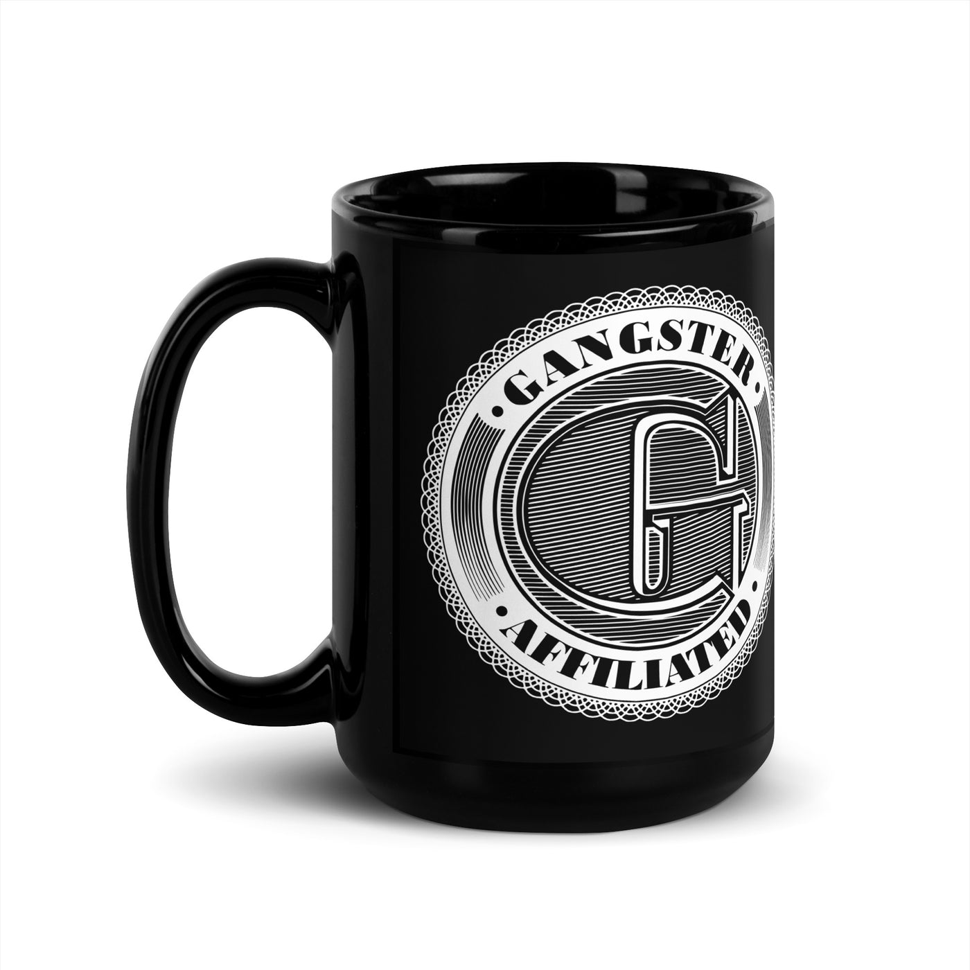 Gangster Affiliated Big "G" Logo Black Glossy Mug