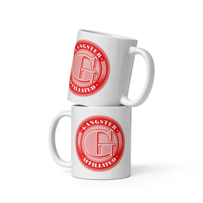 Gangster Affiliated Red Big "G" White Glossy Mug