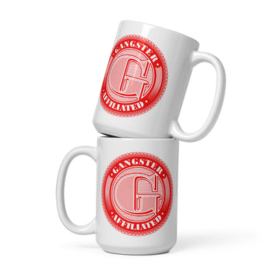 Gangster Affiliated Red Big "G" White Glossy Mug