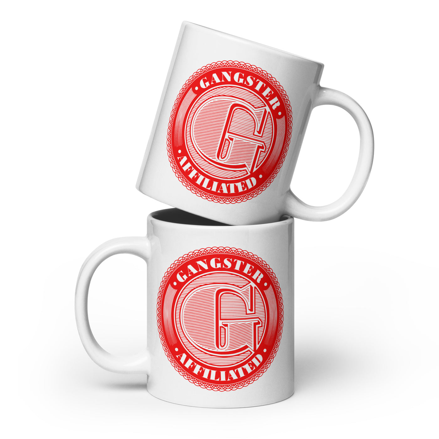 Gangster Affiliated Red Big "G" White Glossy Mug